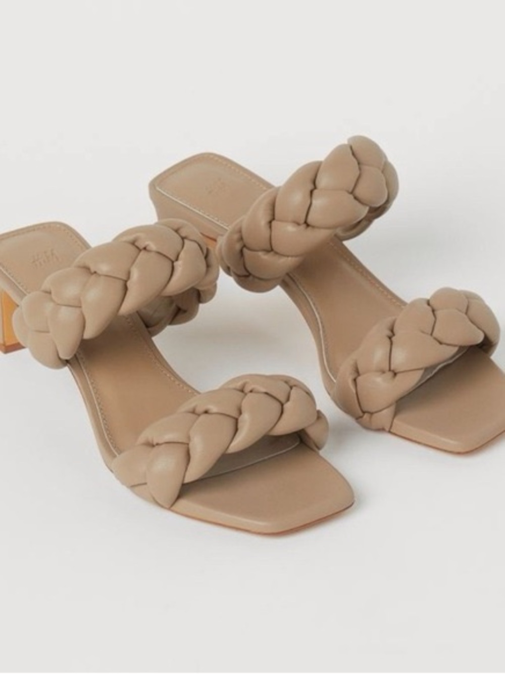 H&M Braided Double-Strap Mule in Taupe